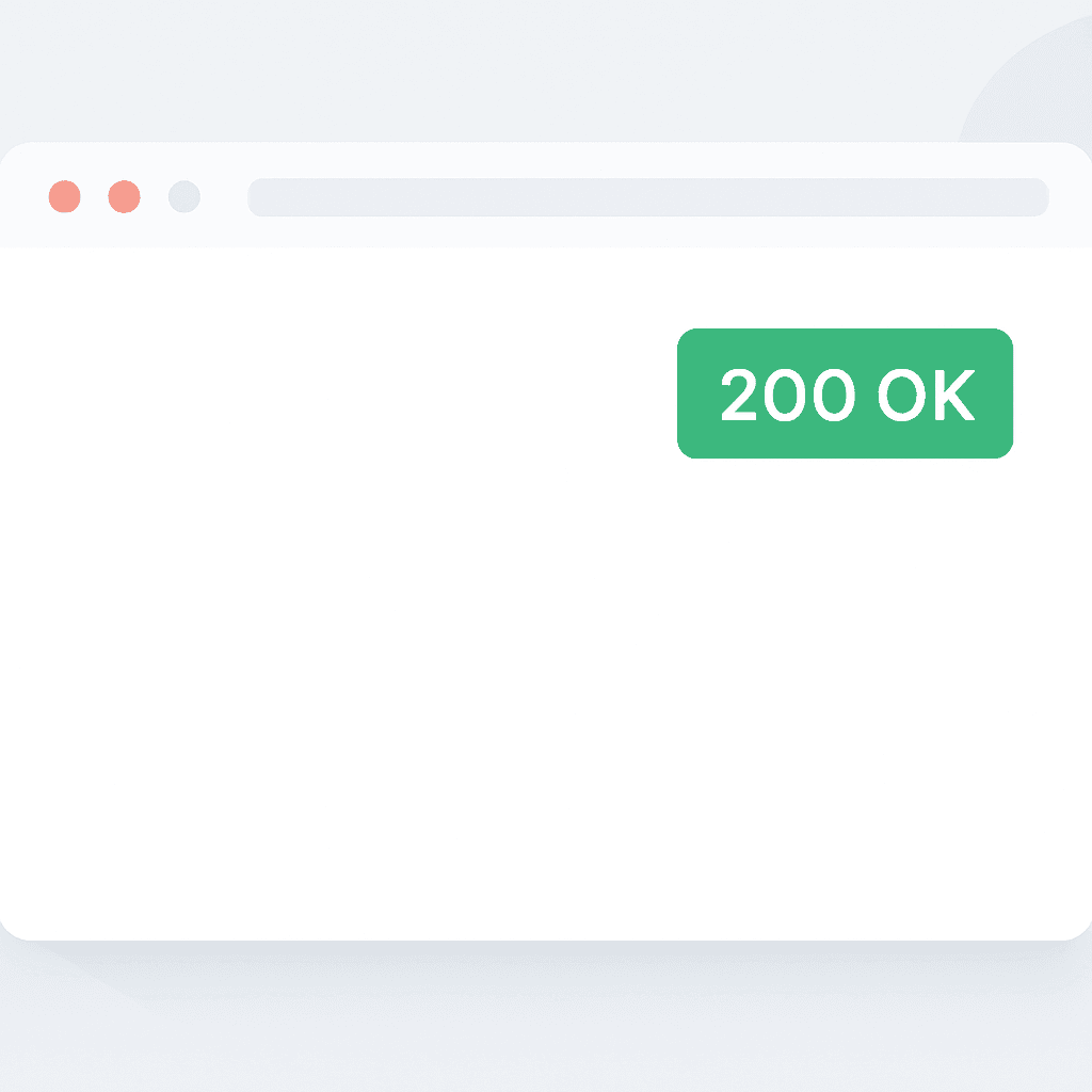 A browser showing a blank page while the network panel reports a 200 OK response